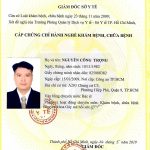 Chứng chỉ hành nghề - bác sĩ Nguyễn Công Trọng