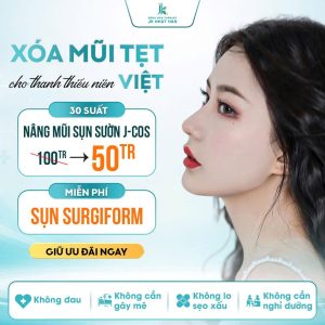 Nâng mũi sụn sườn J-Cos - Xóa mũi tẹt cho thanh thiếu niên Việt
